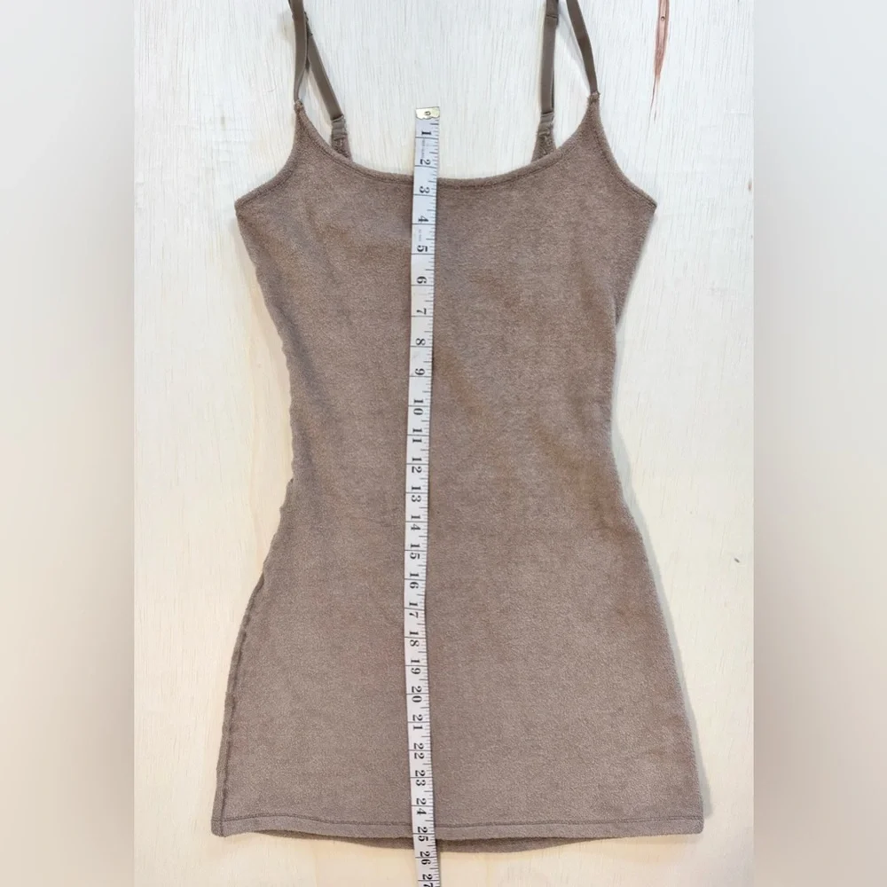 Skims Women's Terry Scoop-neck Cotton-blend Towelling Mini Dress in desert tan - Picture 6 of 8